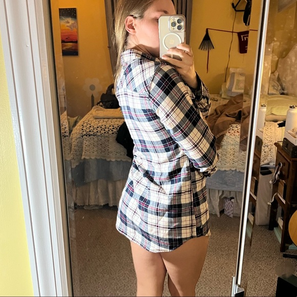 EDDIE BAUER HALF ZIP FLANNEL - Picture 2 of 4